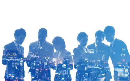 Tech Consultants with city image on top