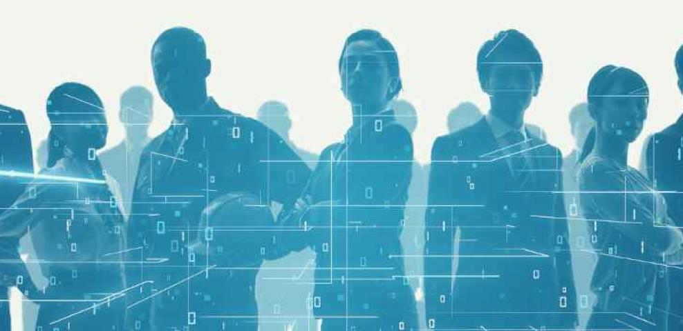 group of professionals standing together