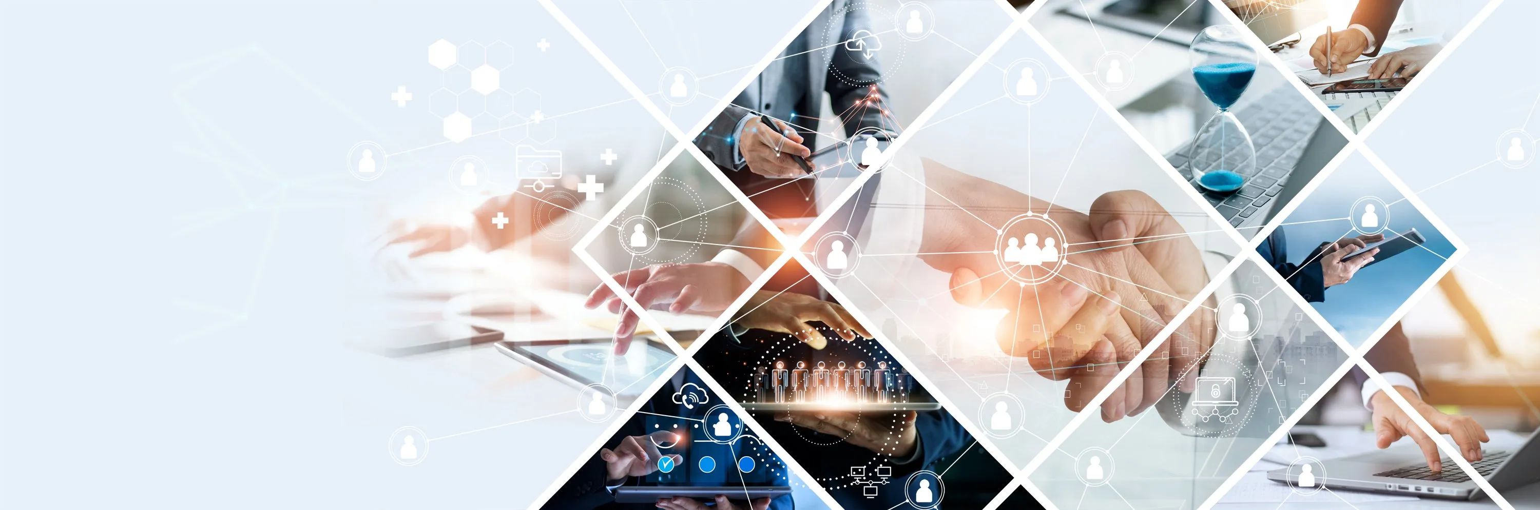 Business professionals collaborating with an ISO-certified IT partner for security and quality innovation