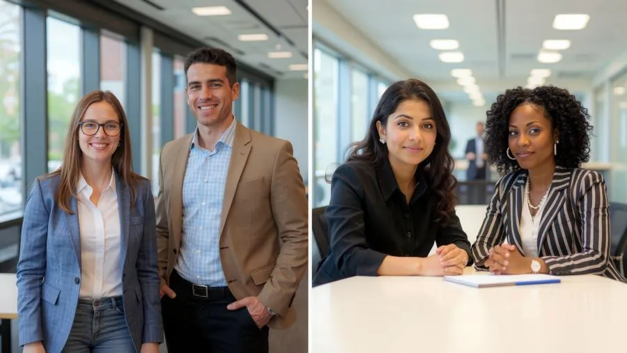 Four modern CIOs collaborating in a professional setting