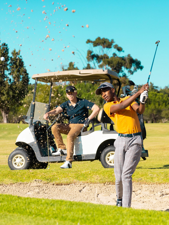 man playing golf