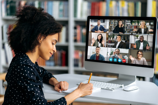 lady joins online class