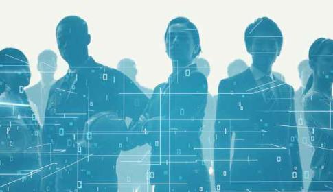 group of professionals standing together