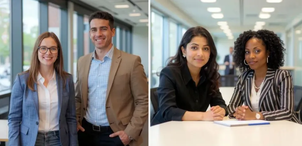 Four modern CIOs collaborating in a professional setting